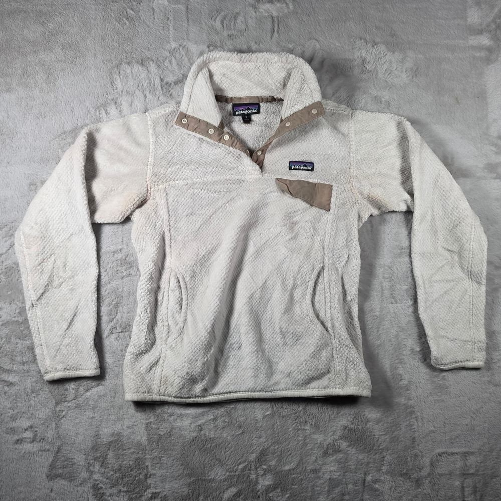 Patagonia Re-Tool Snap-T‎ Fleece Pullover Womens Small Cream Tan Gorpcore Cozy